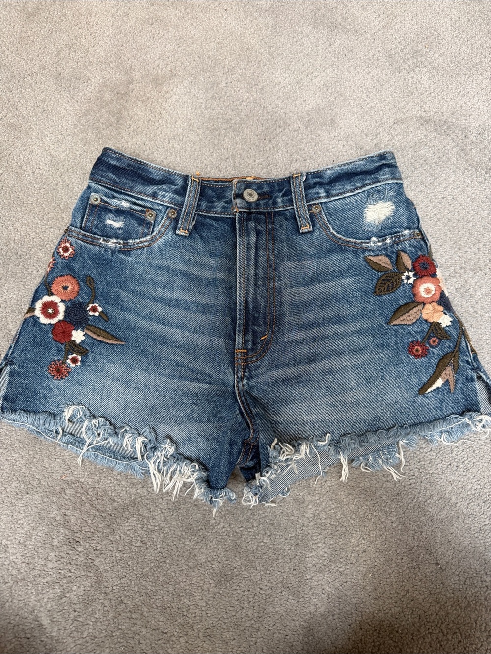 Embroidered Denim Women's Shorts